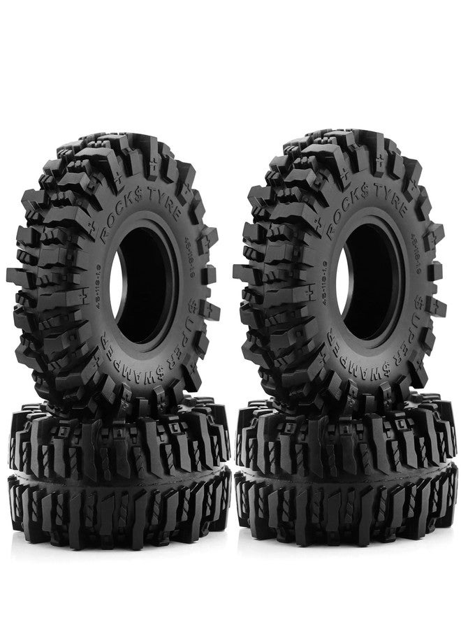 Chanmoo 1.9 Crawler Tires 118mm 1/10 RC Rubber Mud Slingers Grappler Wheels Tyres For 1:10 Scale Rock Crawler Car Traxxas TRX4 RC4WD D90 Axial SCX10 II TF2 Gen8 Tamiya CC01 1.9" Beadlock Rims 4PCS - Image 1